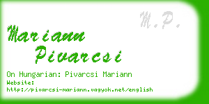 mariann pivarcsi business card